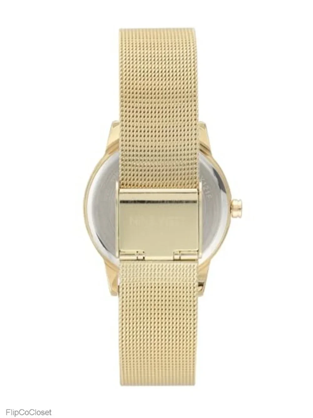 Elegant Floral Dial Women's Watch Gold Mesh Bracelet Quartz